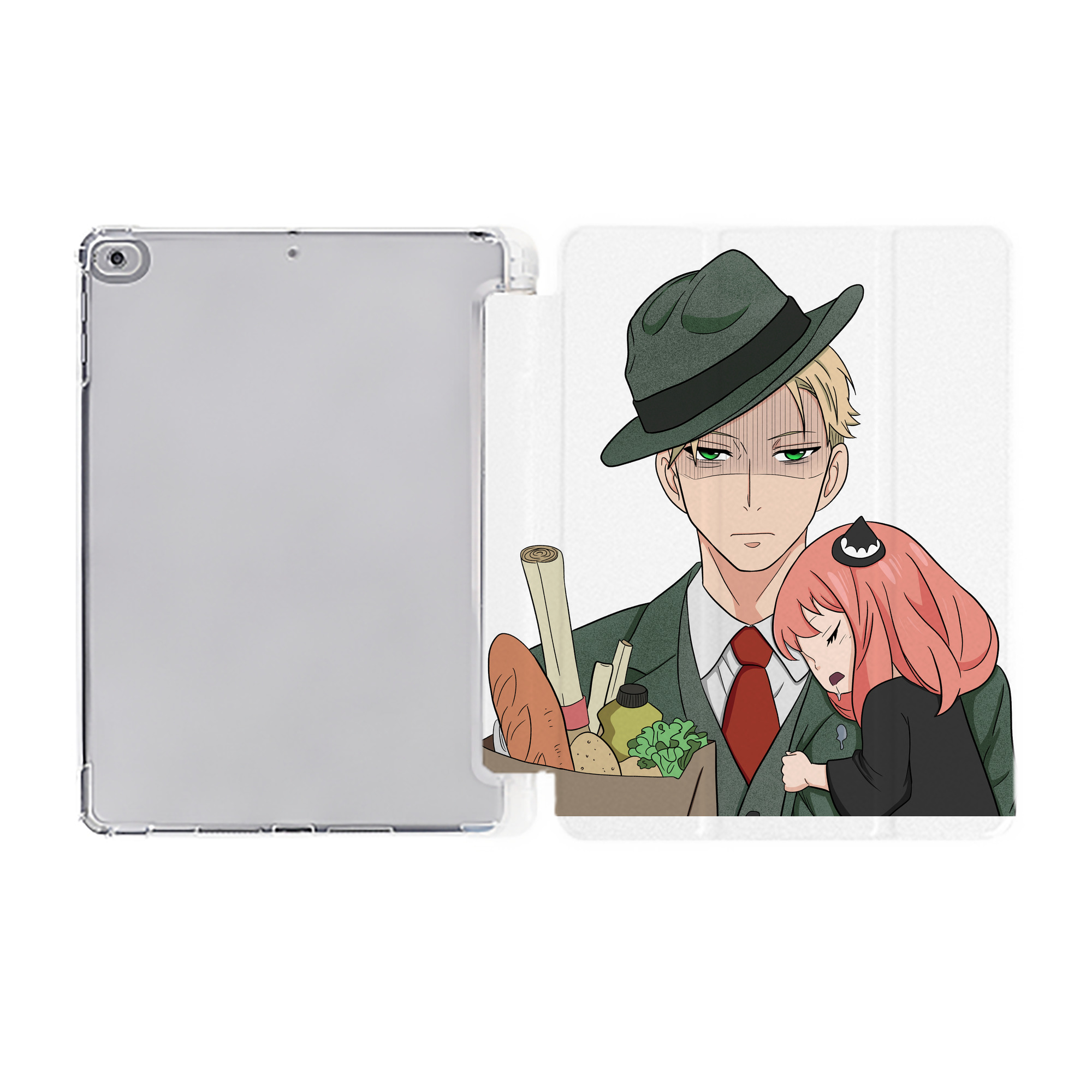 （画像用） SPY×FAMILY间谍家家酒 IPad ケース ペン収納付き 三つ折りスタンド PUレザー×シリコン 対応機種9.5/10.5/10.9インチ